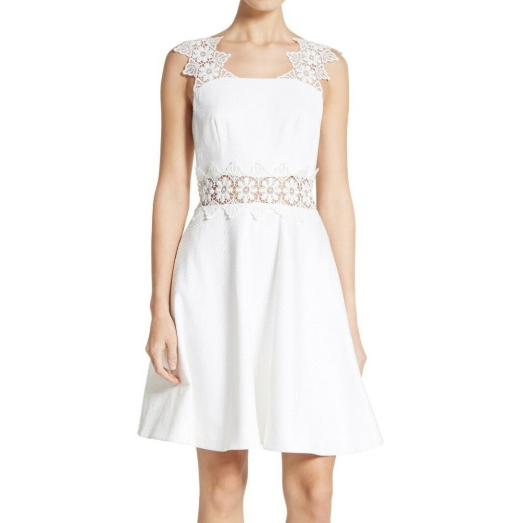 Us Size: 6 | Ted Baker Size: 2 Ted Baker Monaa Lace Detail A-Line Shift Dres